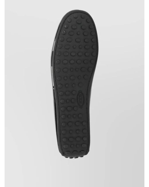 Tod's Black Polished Leather Loafers Patent Finish