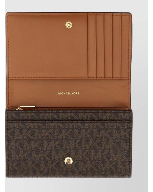 Michael Kors Brown Logo Detail Bill Compartment Wallet