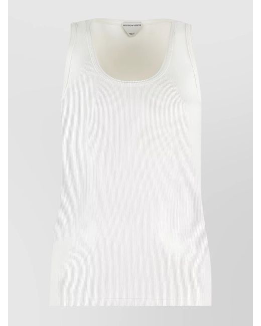 Bottega Veneta White Ribbed Slim-Fit Tank Top