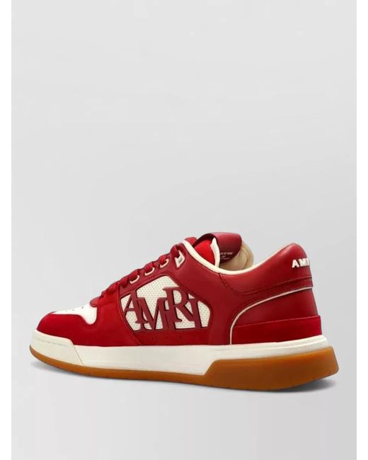 Amiri Red Low Top Calfskin Sneakers Contrast Sole for men