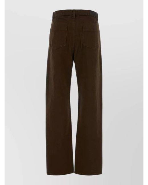 Lemaire Brown Wide Leg Denim Jeans Belt Loops Pockets