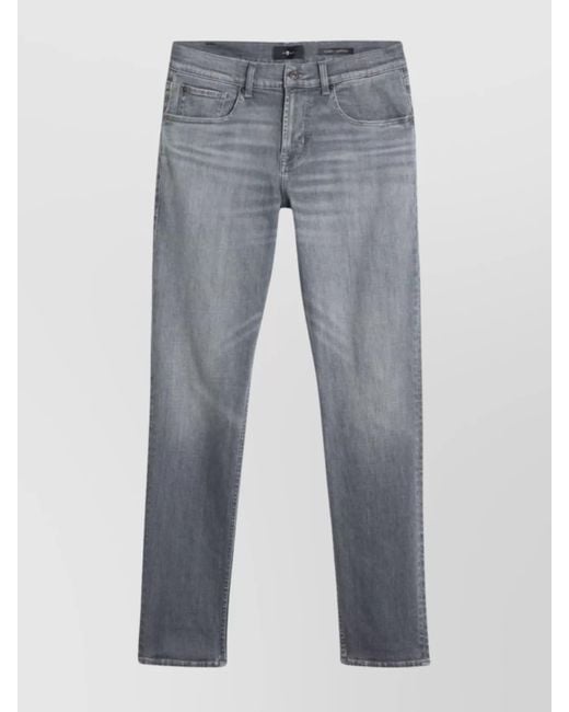 7 For All Mankind Blue Tapered Jeans With Belt Loops And Pockets for men