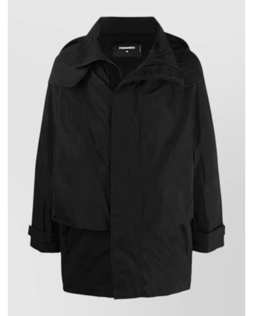 DSquared² Black Nylon Puffer Jacket for men