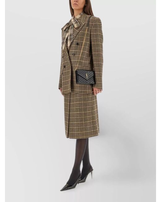 Saint Laurent Brown Silk Cashmere Double-Breasted Blazer
