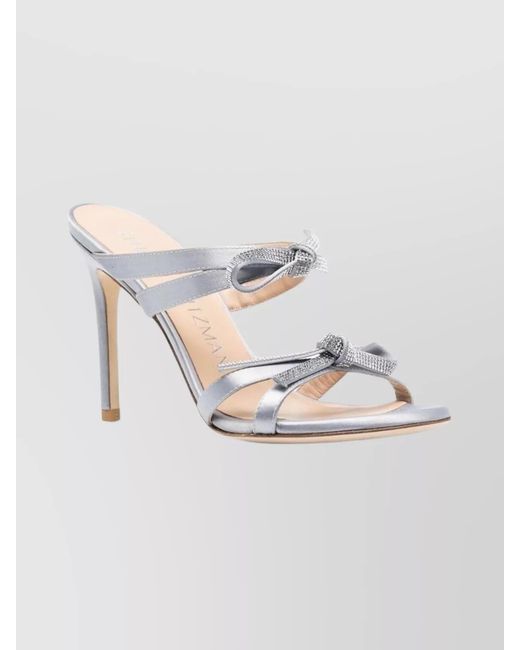 Stuart Weitzman Metallic Satin Mules