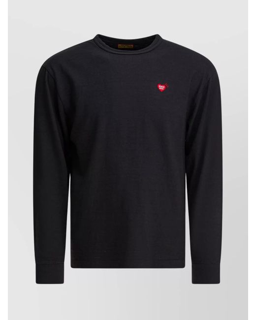 Human Made Blue Long Sleeve Graphic Print Crew Neck T-Shirt for men