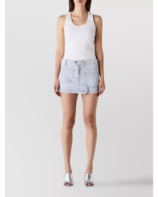 The Attico Blue Cotton Mini Skirt