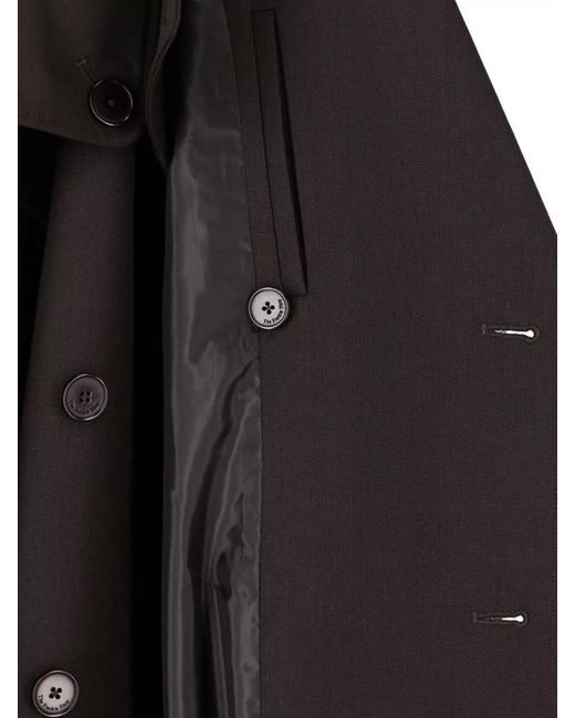 Frankie Shop Black Belted Waist Coat Buttoned Cuffs Epaulettes