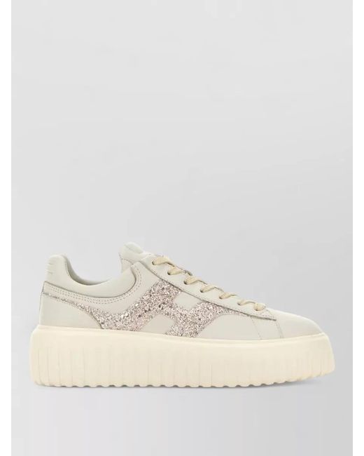 Hogan Natural Leather Low-Top Sneakers