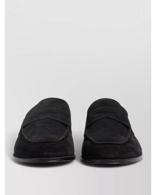 Doucal's Black Suede Loafers for men