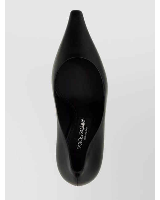 Dolce & Gabbana Black Leather Pointed-Toe Pumps