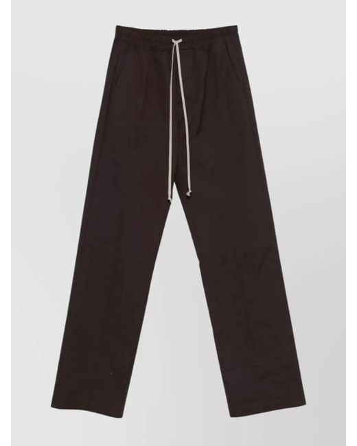 Rick Owens Gray Cotton Drawstring Loose Fit Trousers for men