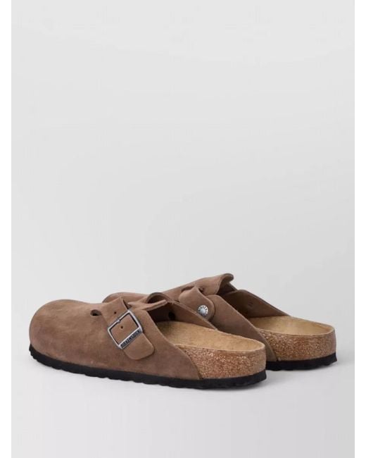 Birkenstock Brown Leather Mules Boston
