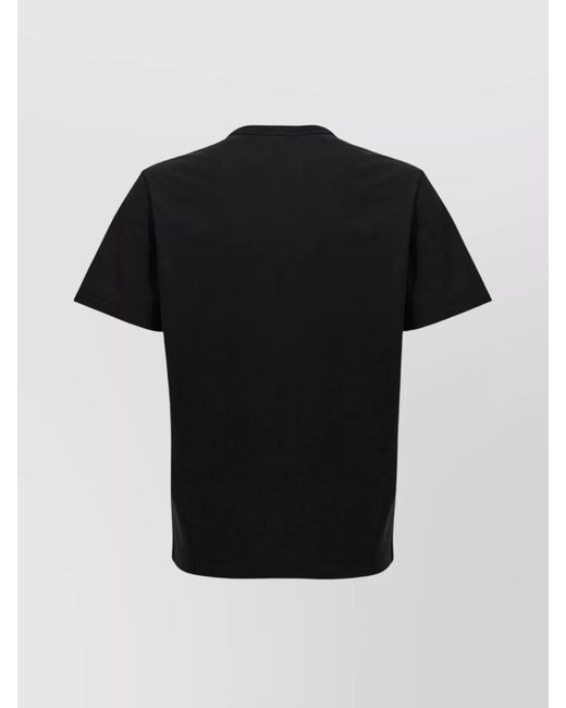 McQueen Black Ribbed Cotton Crew-Neck T-Shirt for men