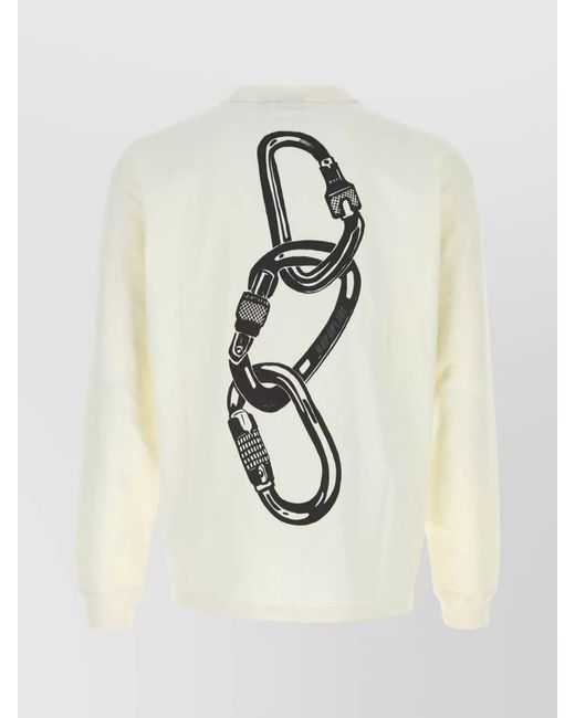 Napapijri White Cotton Sweatshirt for men