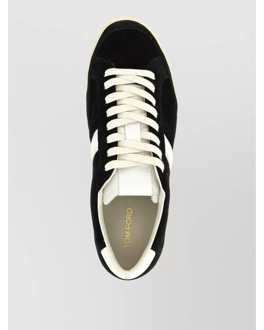 Tom Ford Black Suede Low-Top Sneakers for men