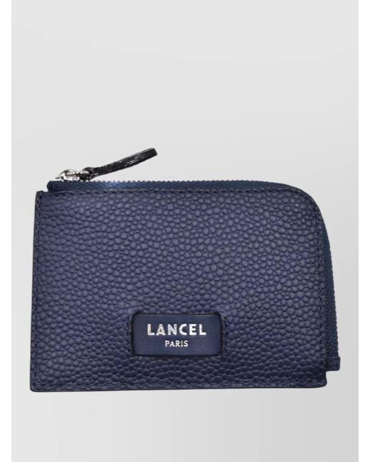 Lancel Blue Compact Wallets Textured Finish Multiple Compartments