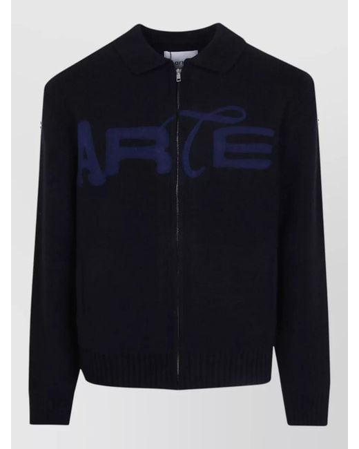 Arte' Blue Wool Cardigan for men