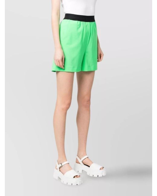 MSGM Green Wool Bermuda Shorts