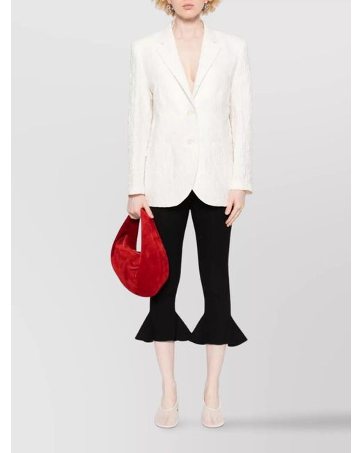 Harris Wharf London White Cotton Blend Single-Breasted Blazer