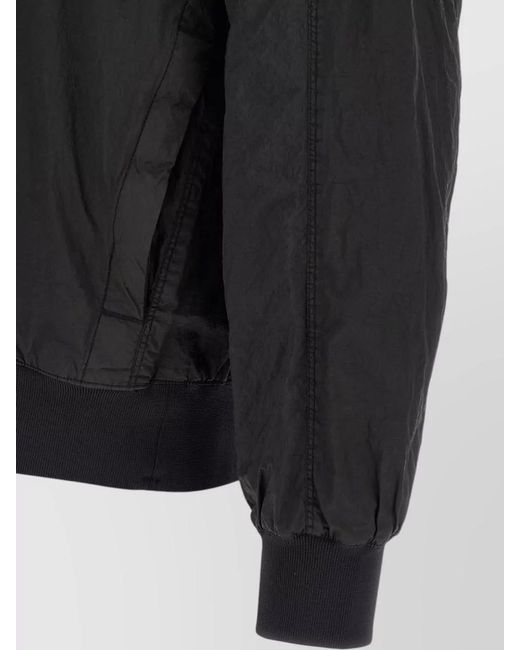 Stone Island Gray Nylon Watro Bomber Jacket High Collar for men