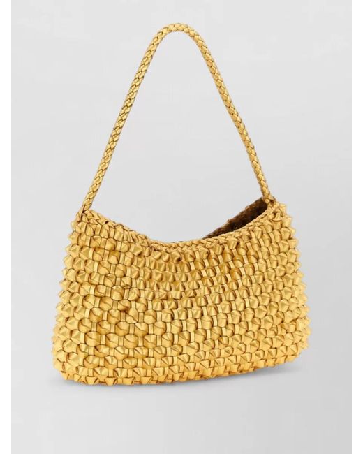 Dragon Diffusion Metallic Vintage Mesh Tote Leather Beach Bag