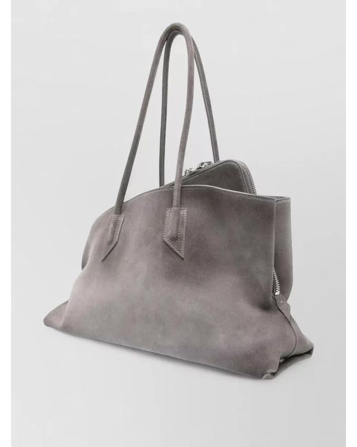 The Attico Gray La Passeggiata Medium Double Handle Bag