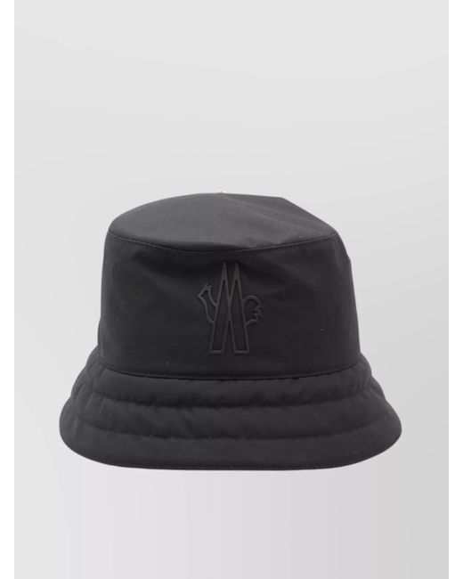 Moncler Black Soft Crown Bucket Hat With Stitched Brim