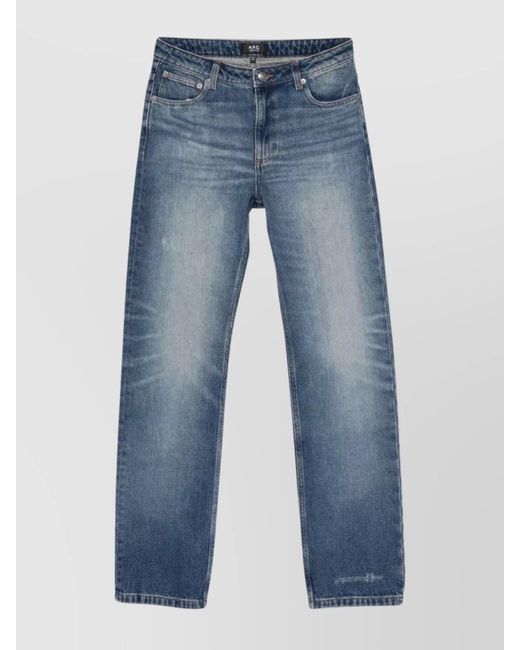 A.P.C. Blue Denim High-Rise Straight-Leg Jeans