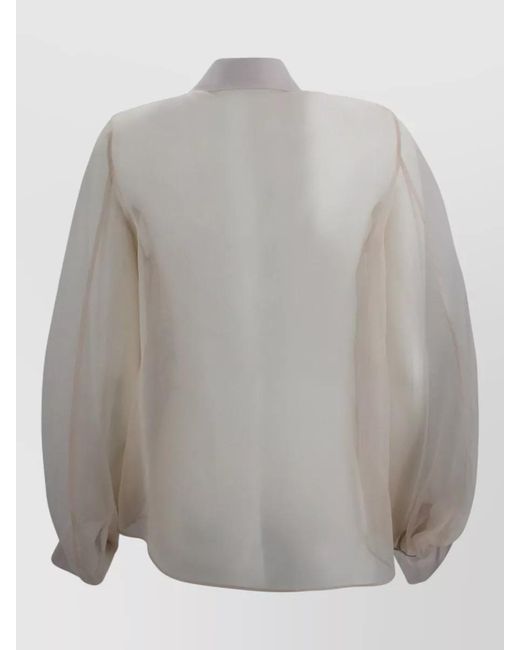 D.exterior Gray Relaxed Fit Long Sleeve Sheer Shirt