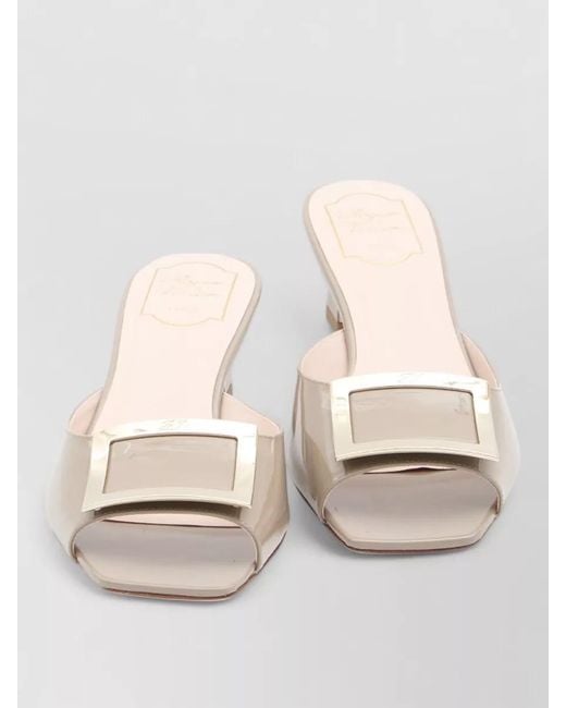 Roger Vivier Natural Leather Mules