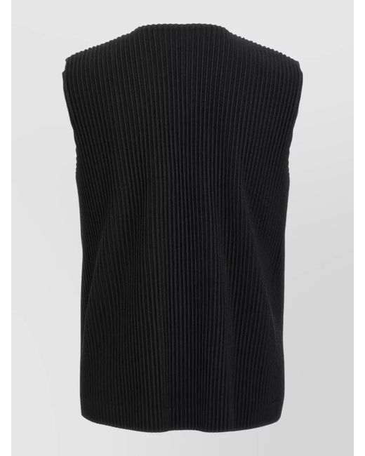 Homme Plissé Issey Miyake Black Pleated Vest for men