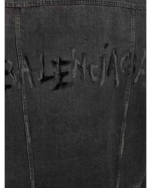 Balenciaga Black Denim Oversized Jacket