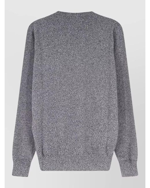 Brunello Cucinelli Gray Cashmere V-Neck Long-Sleeve Sweater for men