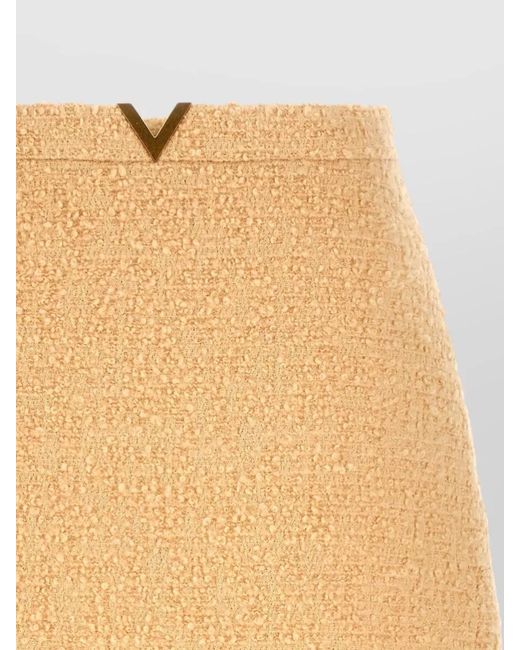Valentino Garavani Natural Virgin Wool A-Line Skirt