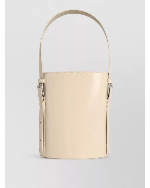 Coperni White Ergonomic Leather Bucket Bag Adjustable Strap