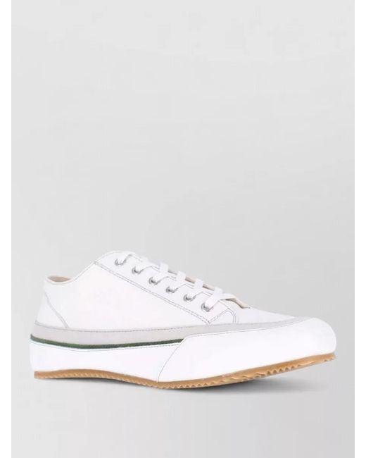 Maison Margiela White Low Top Lace Up Canvas Shoes for men