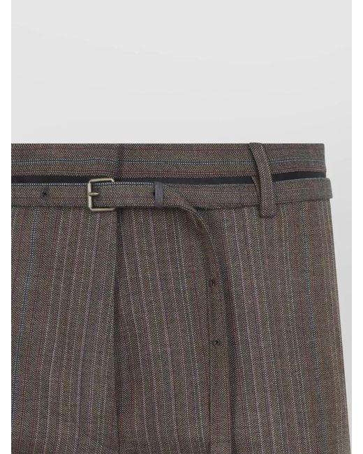 Dries Van Noten Gray Wool Tailored Trousers