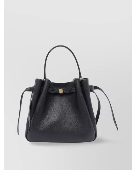 Tory Burch Black Romy Small Leather Bucket Bag
