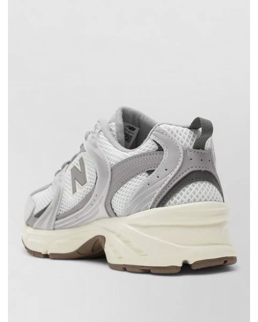 New Balance White Mesh Sneakers Pull Tab Rubber Sole for men