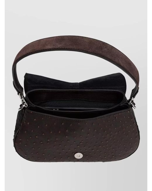 Gianni Chiarini Black Bag Calfskin Textured Adjustable Shoulder Strap