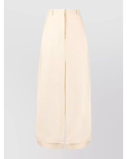 Lanvin Natural Silk A-Line Ankle-Length Skirt