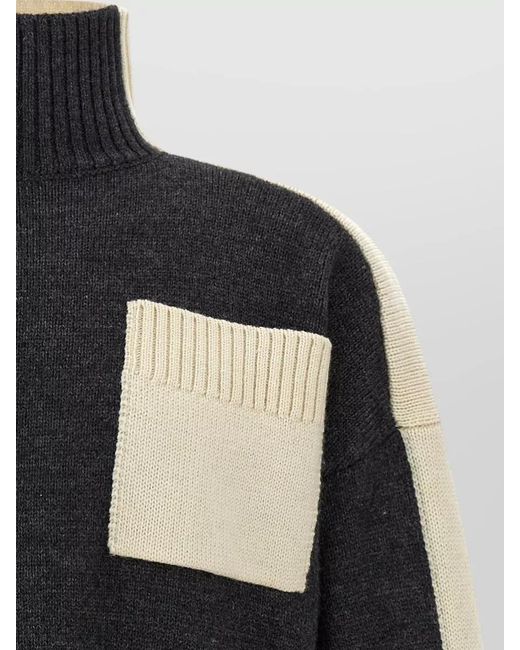 J.W. Anderson Blue Two Tone High-Neck Jumper for men
