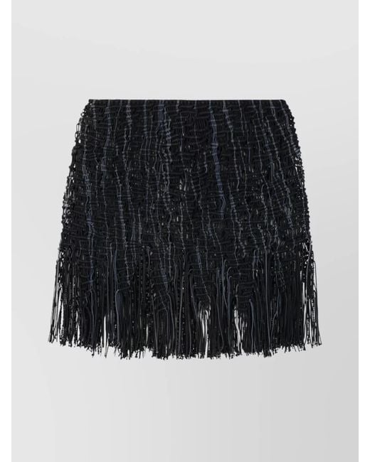 Roberta Einer Black Cotton Knitted Mini Skirt