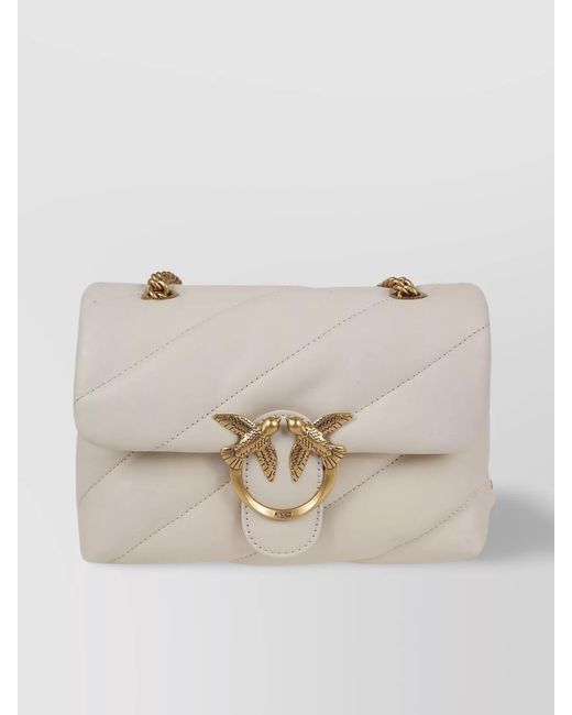 Pinko Natural Love Bag Puff Mini Leather Quilted Crossbody Bag
