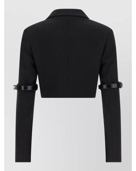 Coperni Black Cropped Blazer Jacket Long Sleeves Buckle Strap
