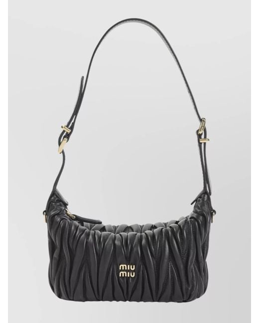 Miu Miu Gray Mini Lamb Leather Bag