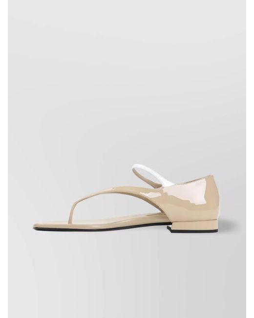 Miu Miu White Calf Leather Thong Sandals