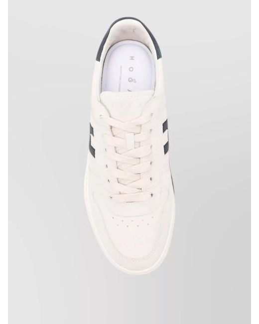 Hogan Natural H668 Leather Sneakers Round Toe Sole for men