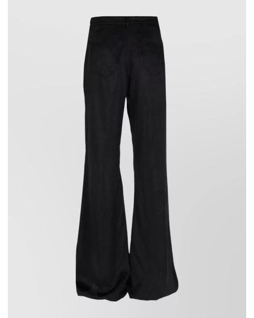 Rick Owens Black Cupro Bootcut Trousers for men